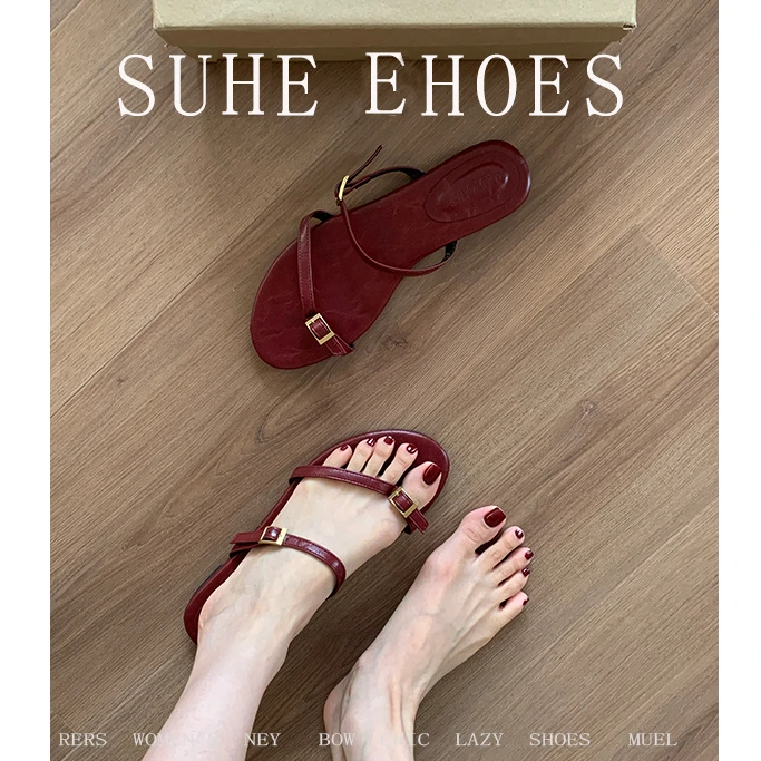 法式复古平底软底凉拖鞋女外穿2025夏季新款时尚休闲百搭沙滩拖鞋