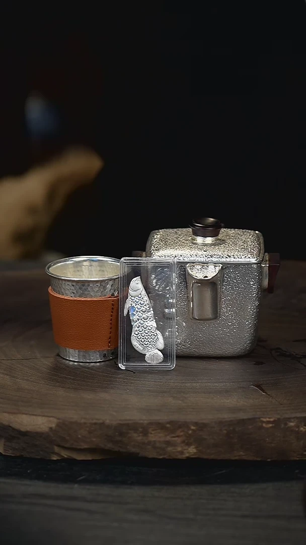 【闪购商品】1手工葫芦银手抓壶+配1个中杯