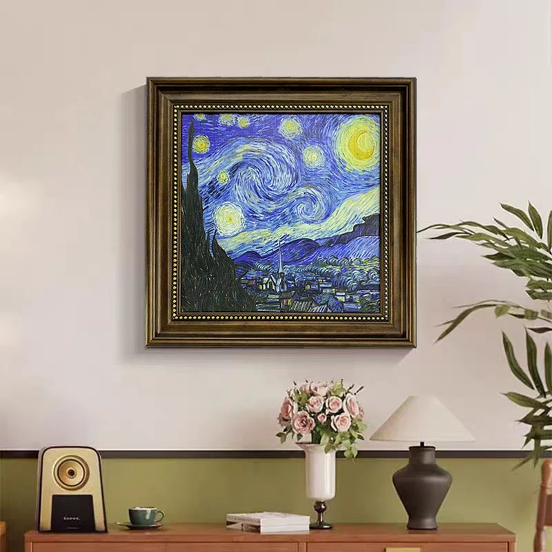 梵高星空抽象油画装饰画适用于客厅玄关卧室餐厅过道