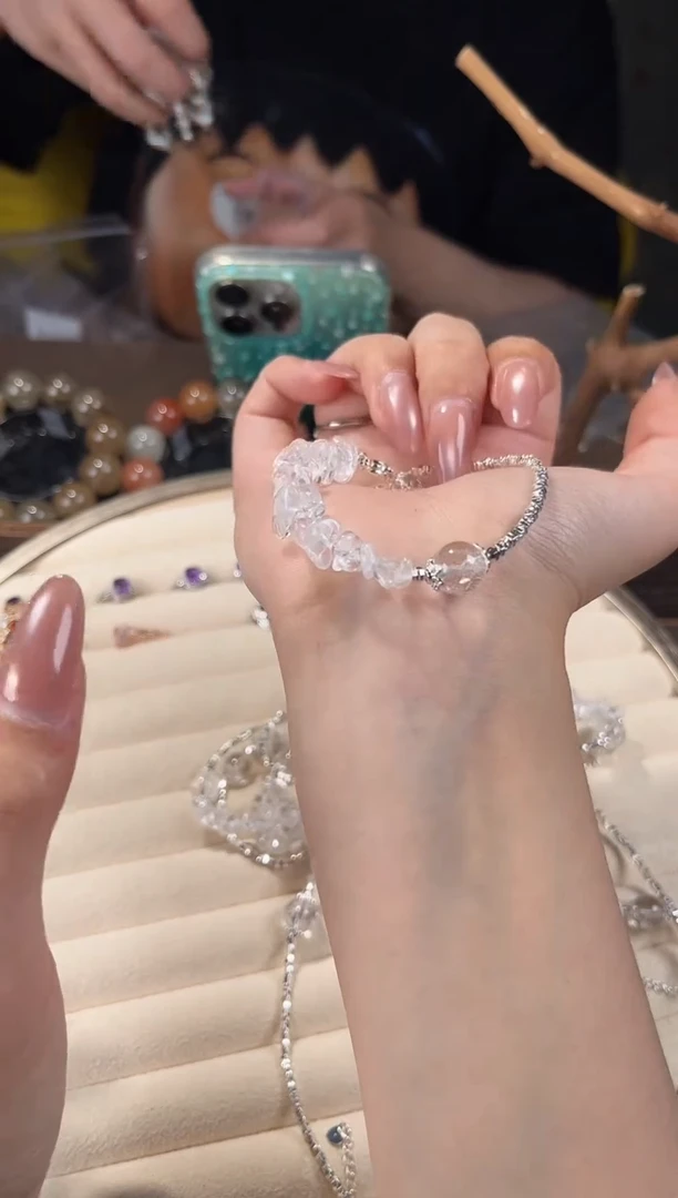 手链未镶嵌水晶白水晶碎石手链