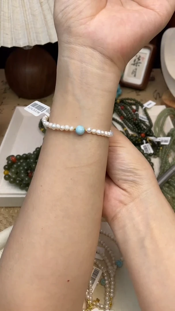 淡水珍珠手绳银S925镶嵌147