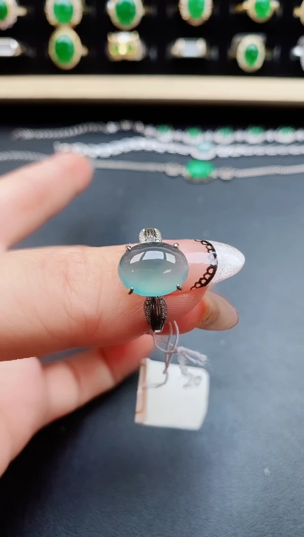 翡翠戒指银S925镶嵌321321