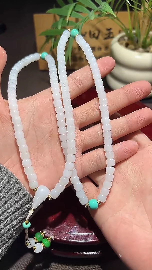 未镶嵌和田玉挂件老型珠项链012