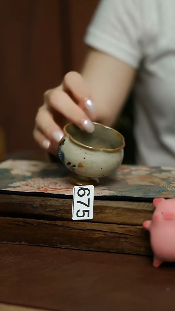 蓝布系列 高足小胖杯