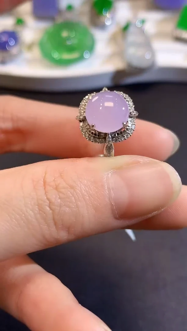 18K金镶嵌戒指翡翠A13