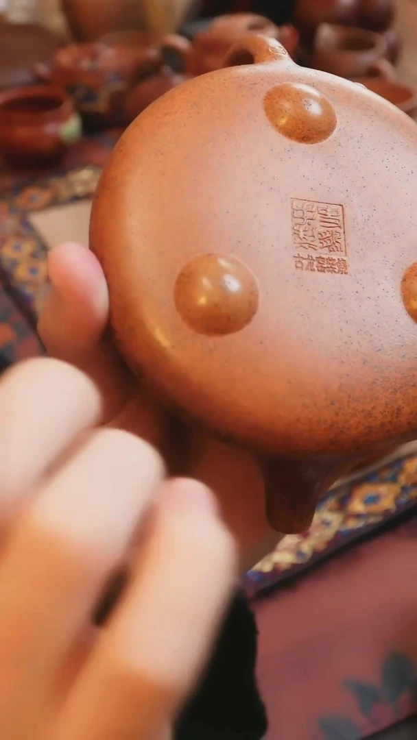 茶杯紫砂见素 紫砂 桃花泥石瓢壶