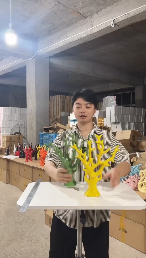 摆件正品陶瓷摆件黄绿一对