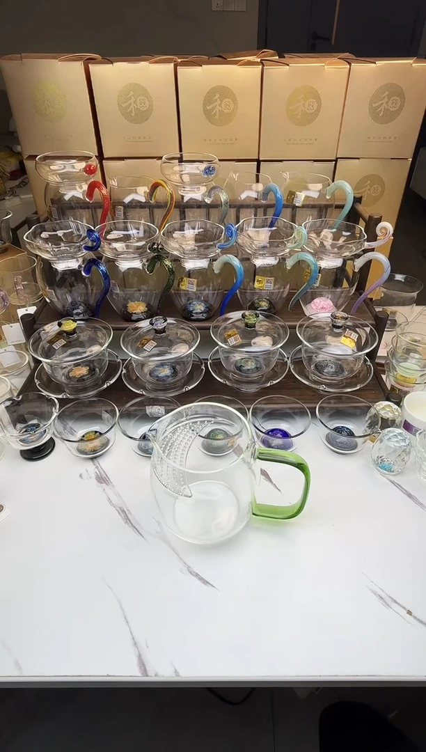 手工艺品玻璃萧****》禾器 澄然茶海湖绿 普通盒