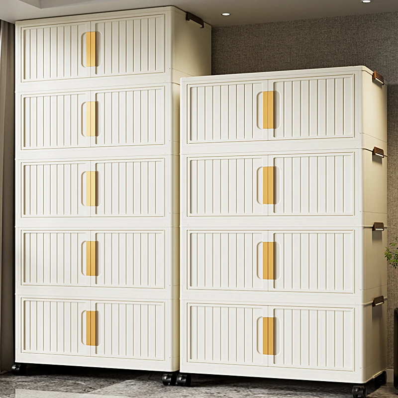 XM【75cm宽拍四层发五层】宝宝加固收纳柜多层带轮奶油风卧室收纳柜