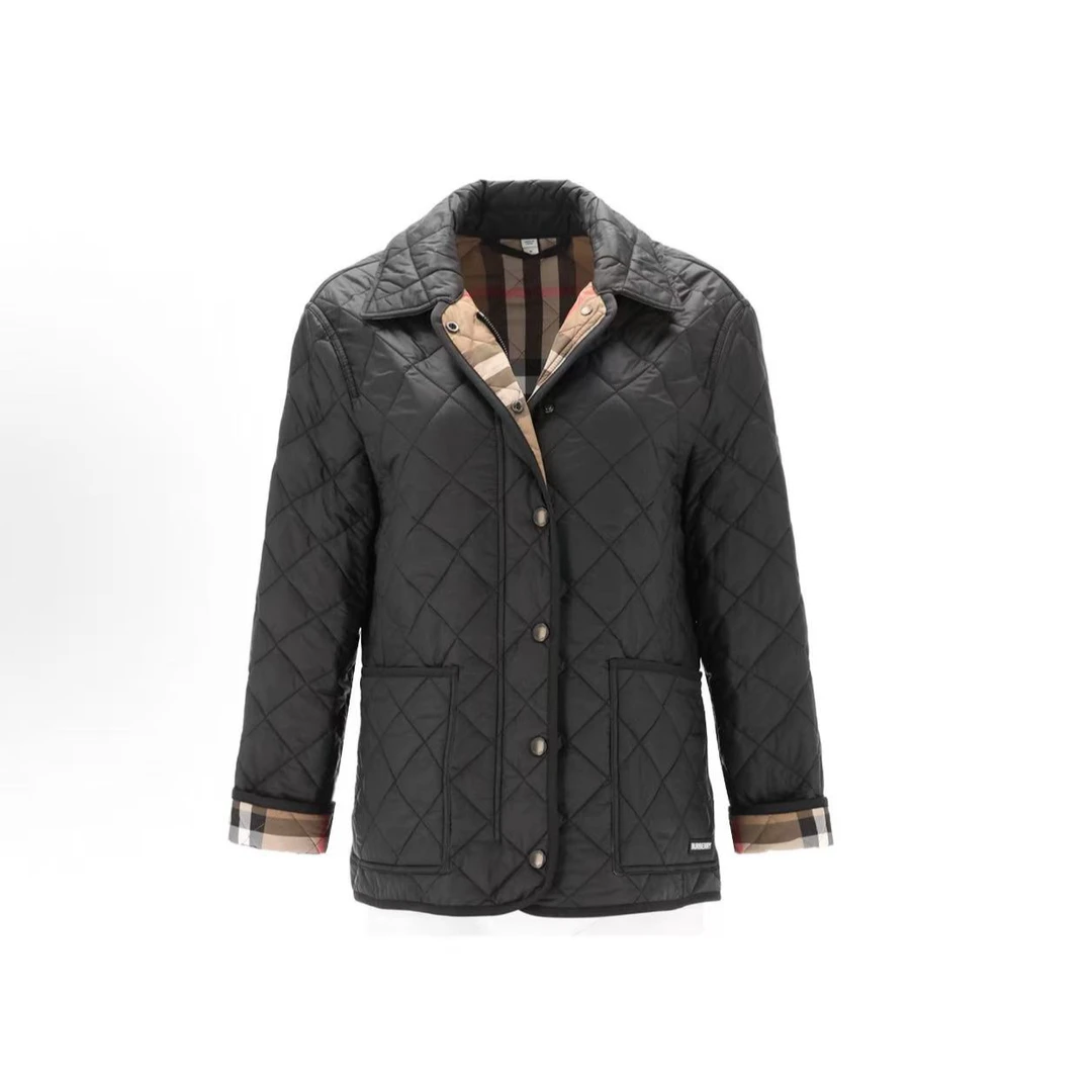 Burberry博柏利 翻领拉链长袖夹克外套 女款 黑色80841941