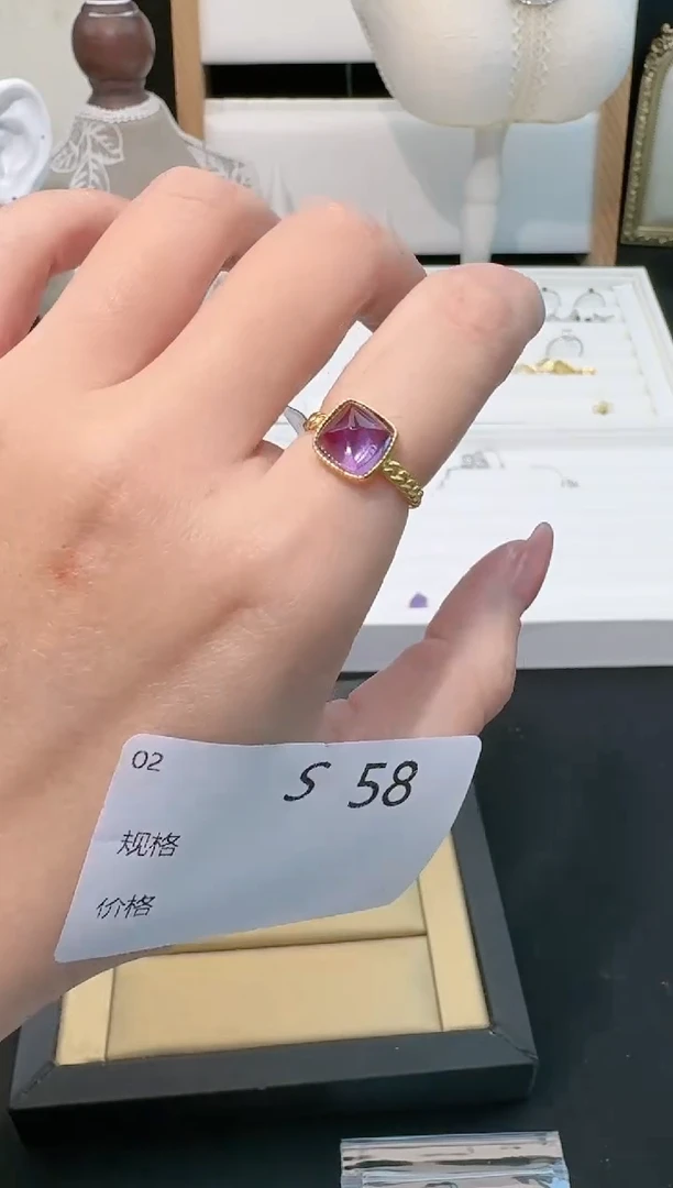 【闪购商品】水晶戒指银S925镶嵌多样性发一S58
