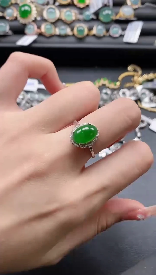 【闪购商品】翡翠戒指银S925镶嵌11111