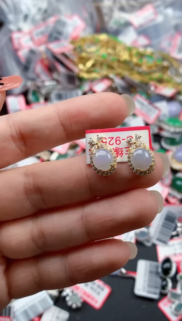 银S925镶嵌戒指翡翠天然A货缅甸翡翠