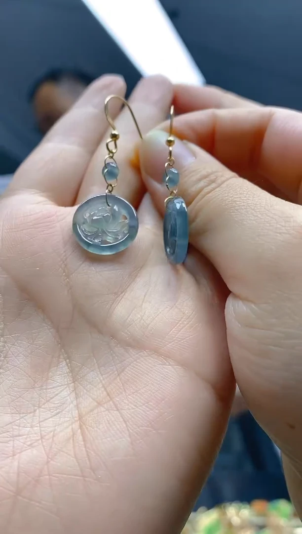 翡翠合金耳饰0251翡翠耳钩