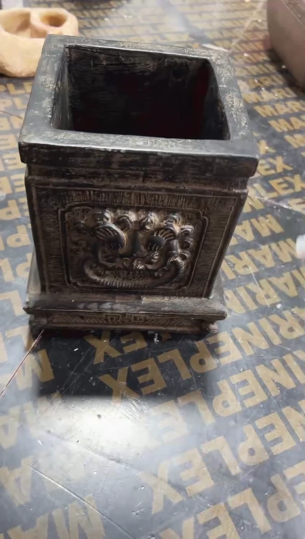 陶土【火山泥】虎头方墩