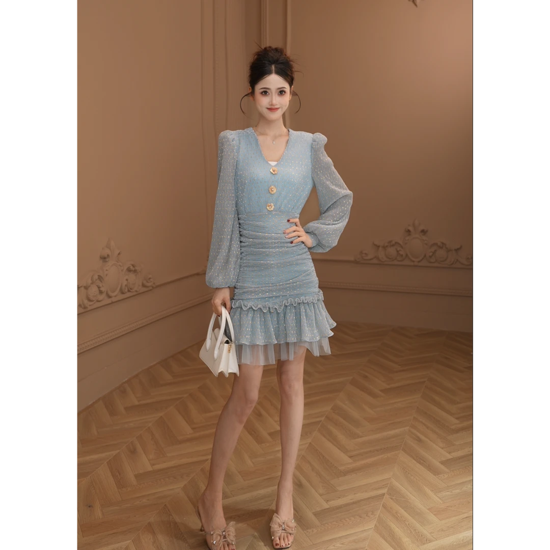 【柒老板定制】修身显瘦气质高级感连衣裙30798