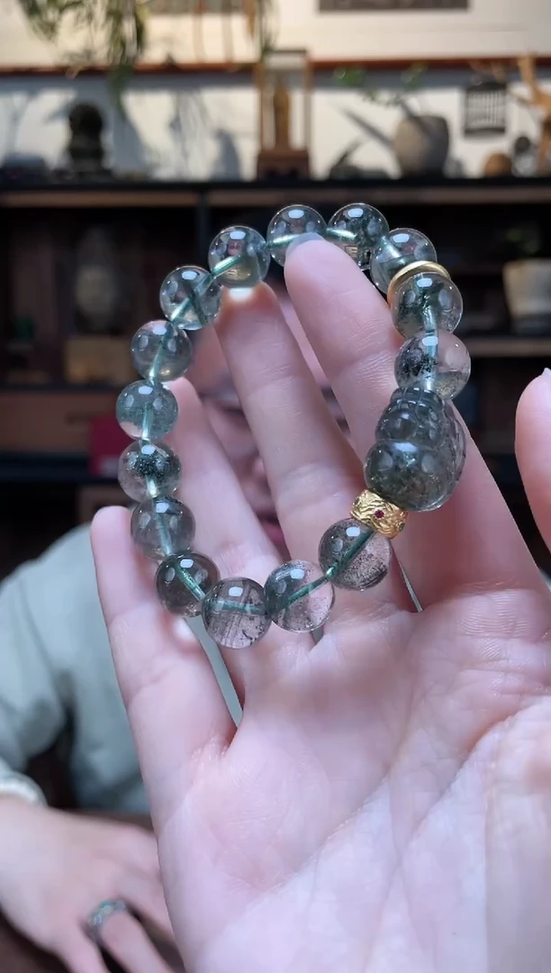 【闪购商品】水晶手串银S925镶嵌绿幽灵手串ZD多样性发一