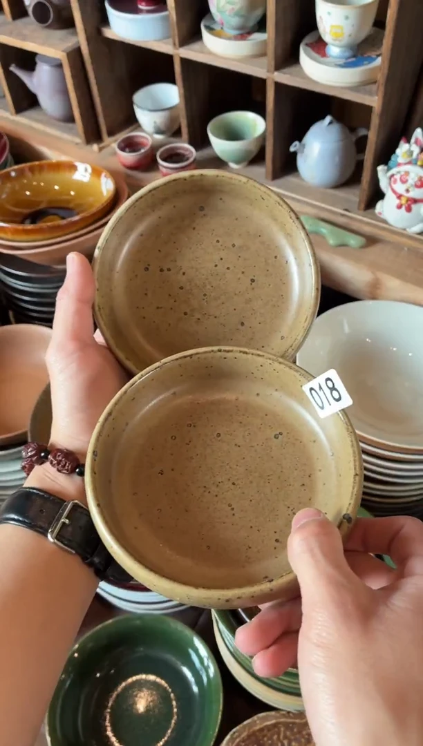 瓷片爱***妈18鹧鸪斑小碟2个