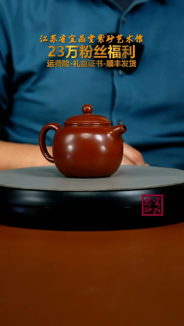 茶壶紫砂朱泥大红袍匏尊200CC