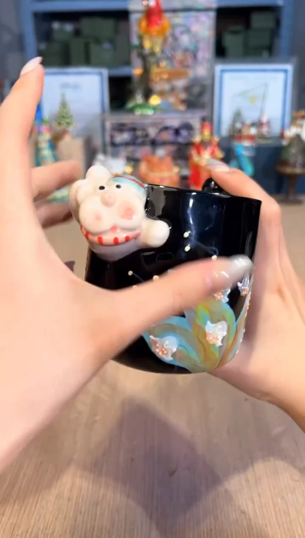 【闪购商品】杯157黑补丁马克杯