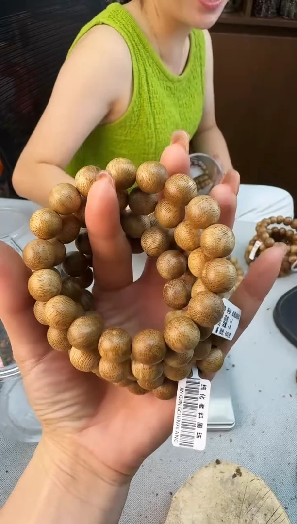 手串沉香1.3文莱野料圆珠单圈多样性发一