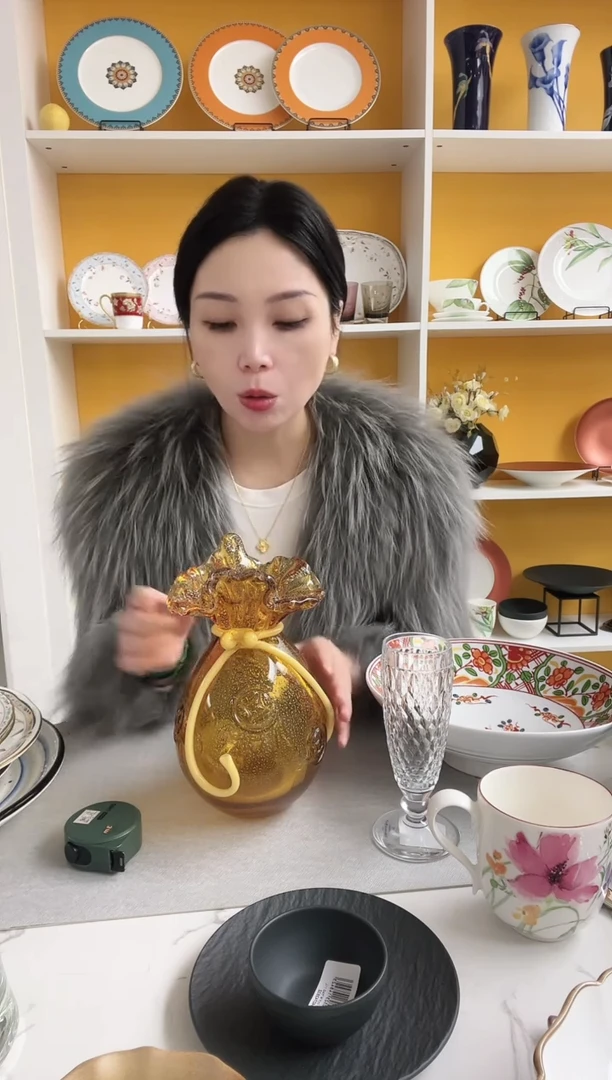 福利款 琉璃 焦糖色 花瓶