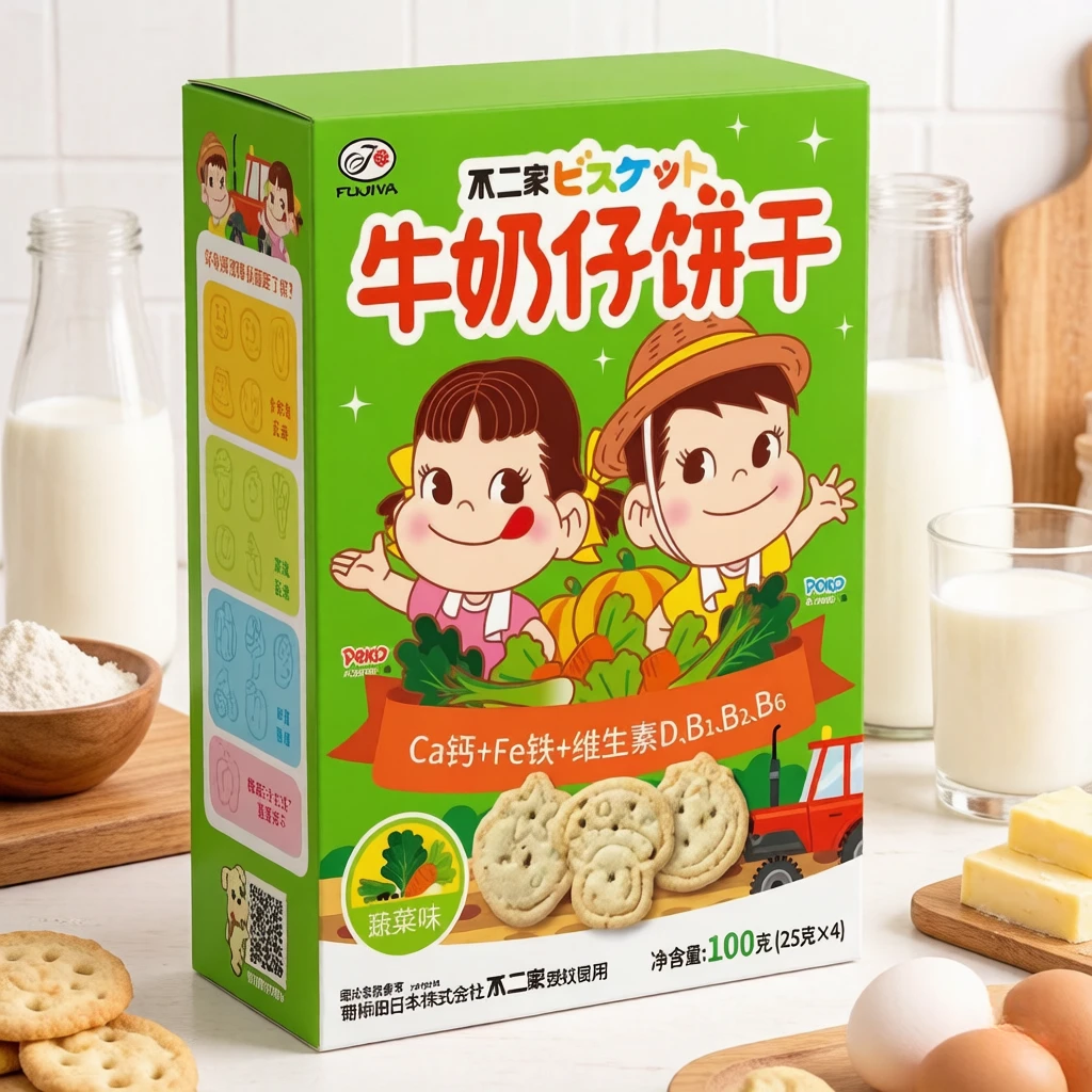 【日期到2026-09-24 后】不二家牛奶仔饼干(牛奶味/蔬菜味)100g
