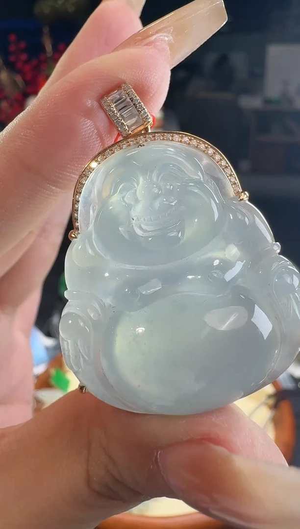 【闪购商品】翡翠颈饰18K金镶嵌吊坠