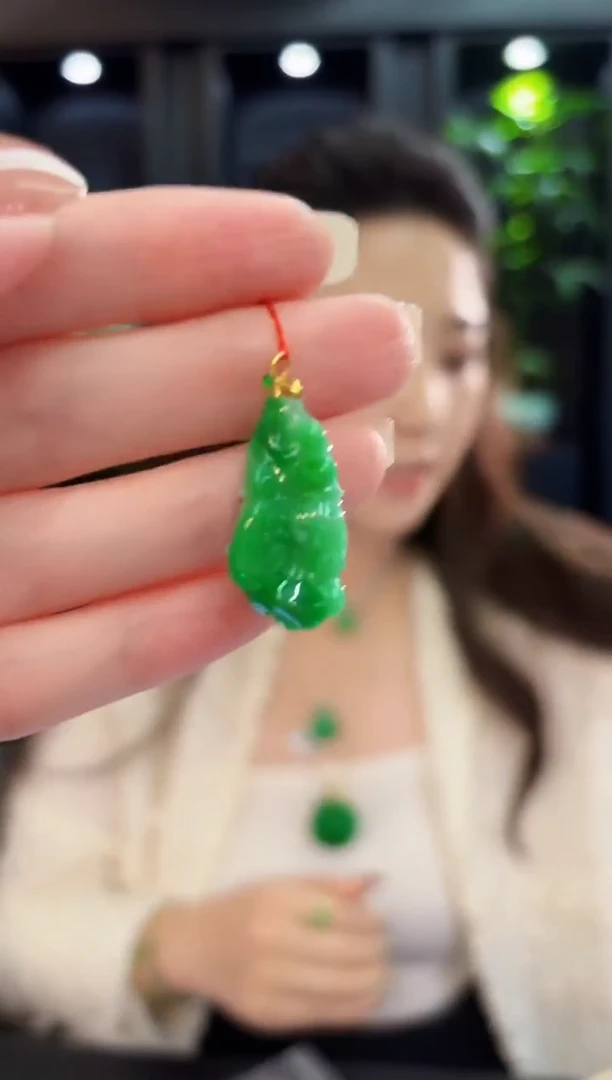 吊坠(不含链)18K金镶嵌翡翠 缅料A货/支持复检/一件