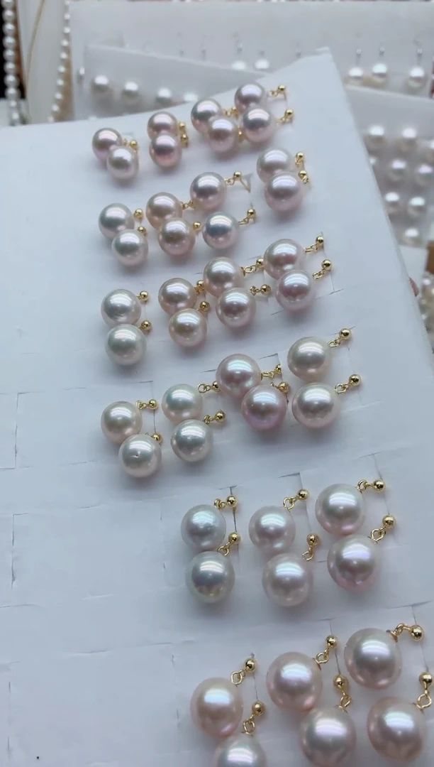 银S925镶嵌淡水珍珠耳饰多样性发其一，非无暇