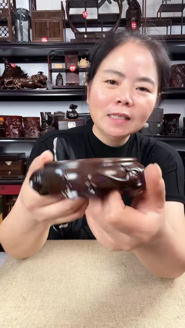 木羊头底座老李红木工艺品