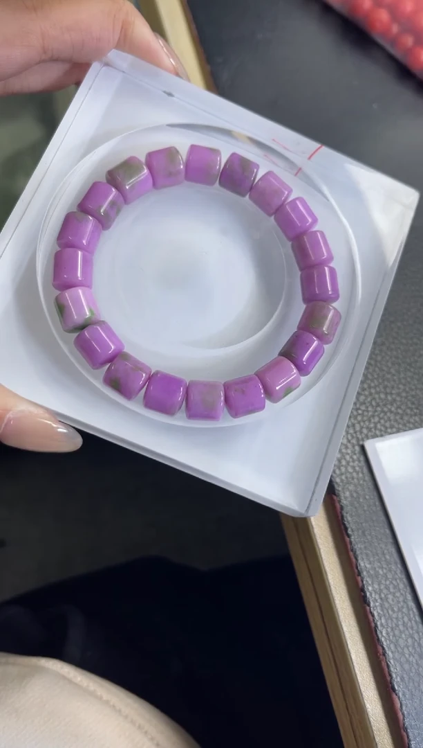 未镶嵌散珠石英质玉E82 春 彩 玉桶珠10*10mm10个9.9元