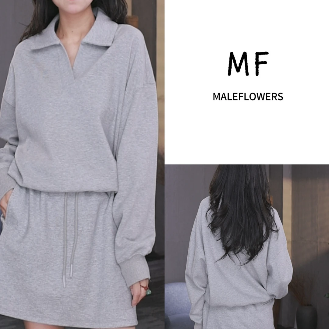 东倪MF 初秋上新珠地双面V领领阔卫衣宽松美式上衣外套 85B25663