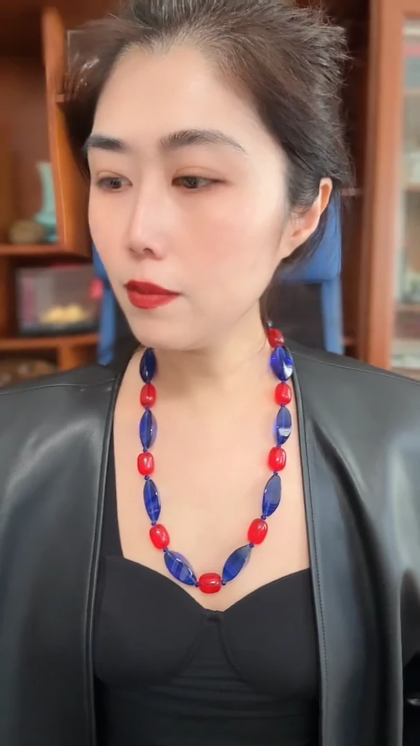 合金无合金无孤品不折腾系列红蓝撞色项链不退