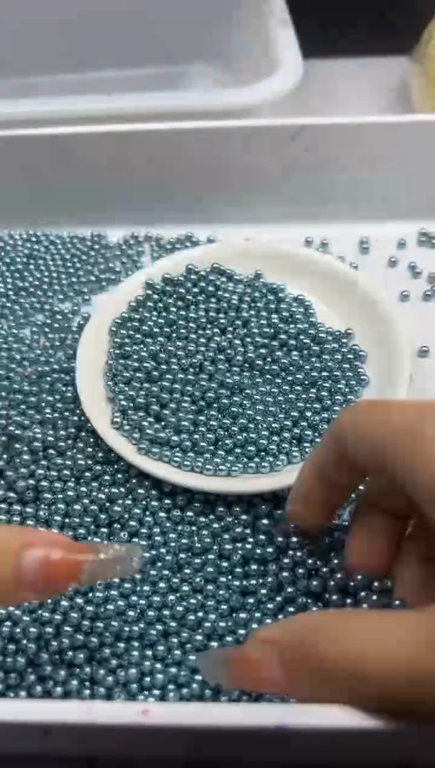 未镶嵌拼合珍珠（马贝珠）颈饰w2218蓝贝珠4mm*50颗