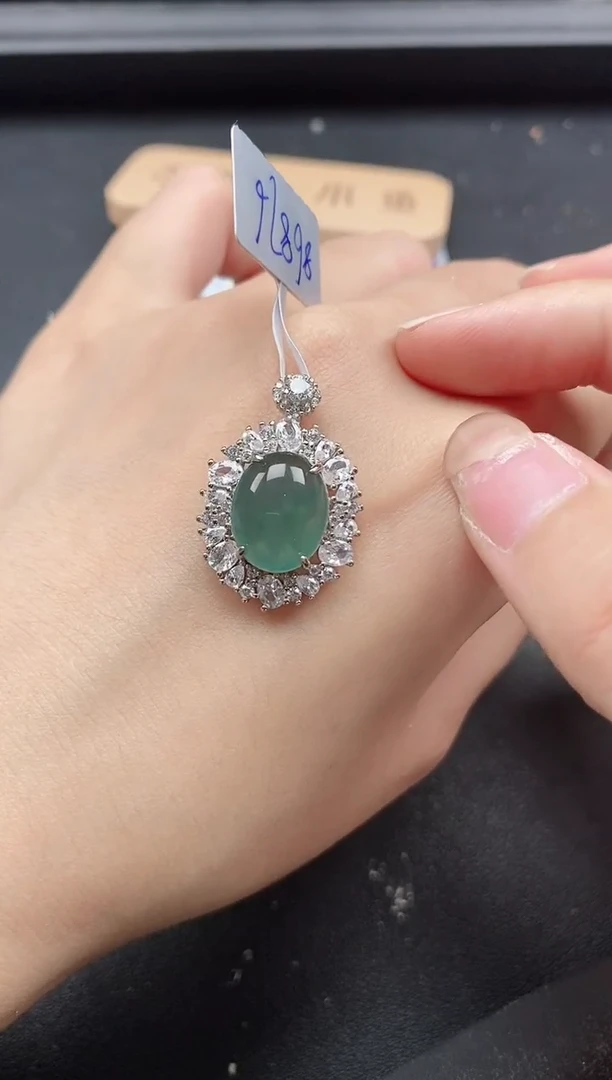 翡翠戒指银S925镶嵌51511