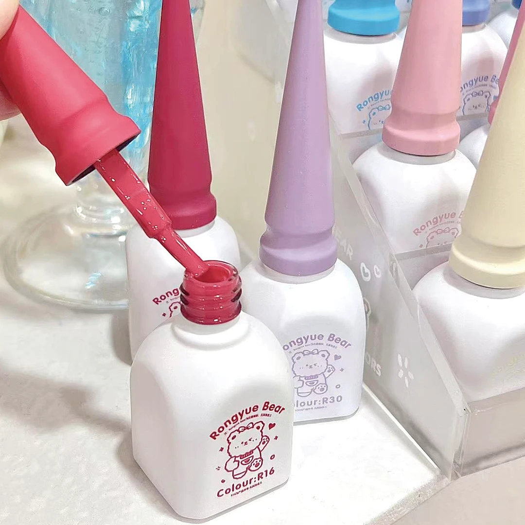 榕悦熊小熊乐园60色2.0美甲2025新款一瓶一色纯色裸色专用甲油胶