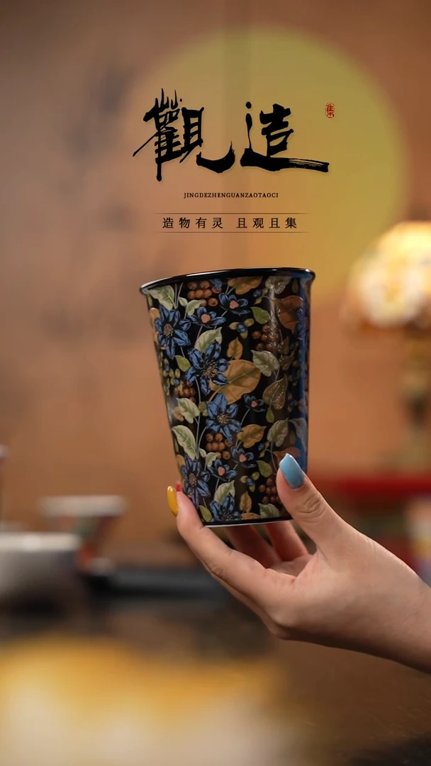 陶瓷月光蓝羽 ·【可乐杯】