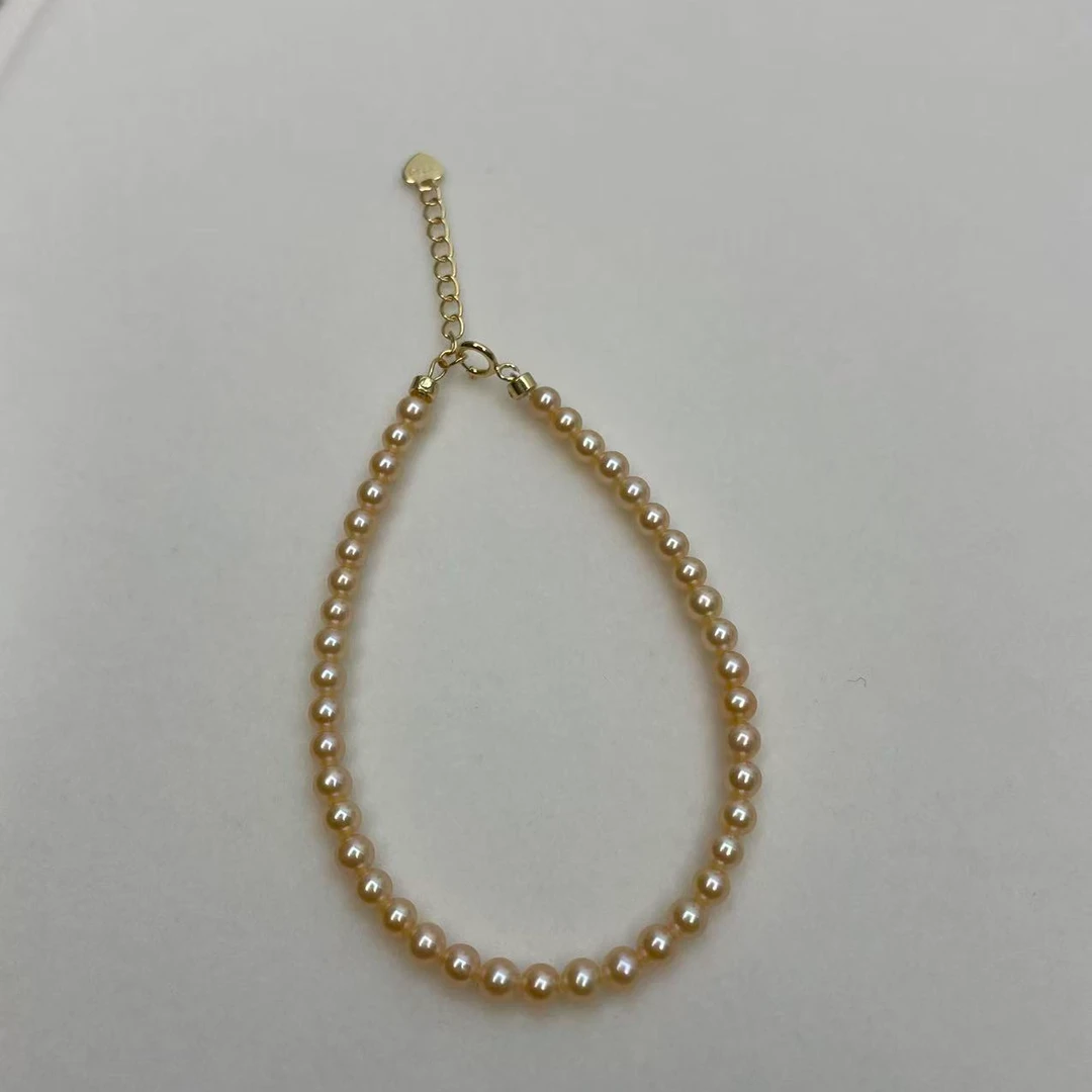 淡水中国红手链正圆几乎无瑕  点位3.5-4