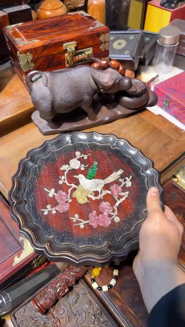 木紫檀圆茶盘66