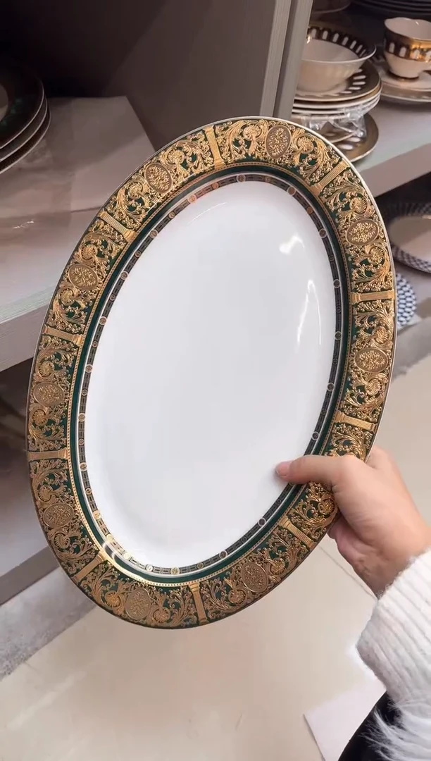 【闪购商品】瓷片14寸鱼盘底部瑕 春节活动福利价