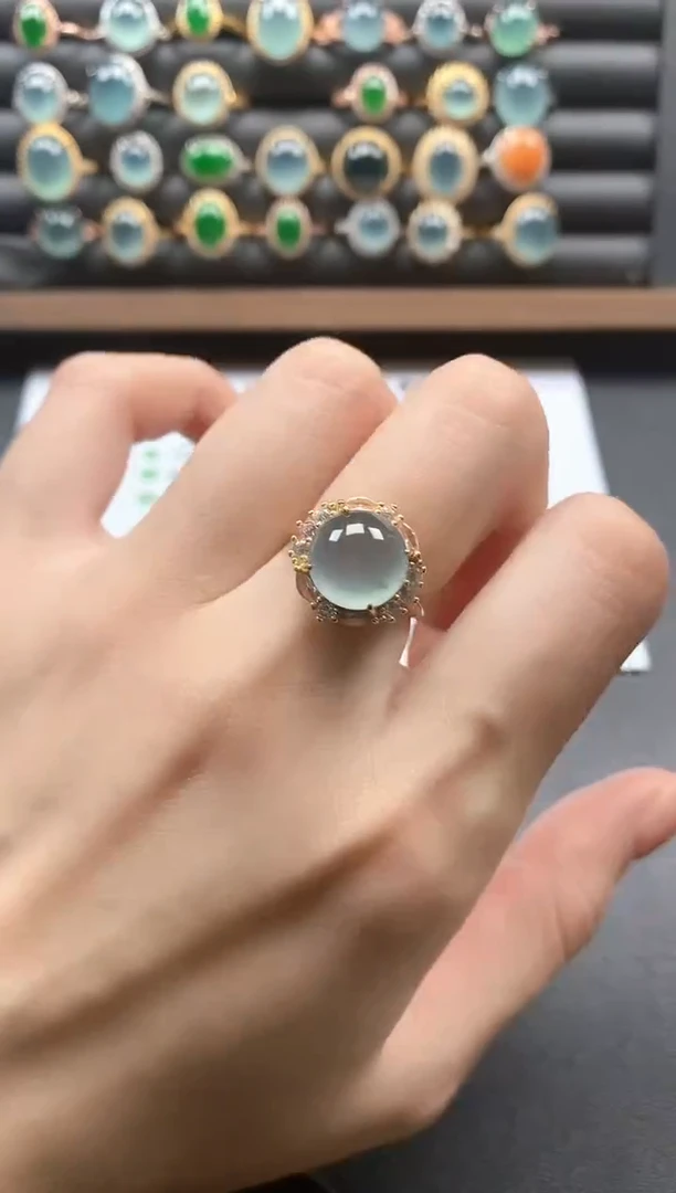 银S925镶嵌戒指翡翠51151