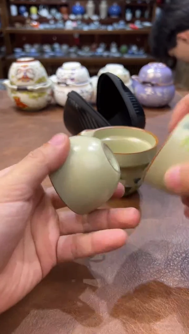 真的很便宜超好看会开片的旅行茶具