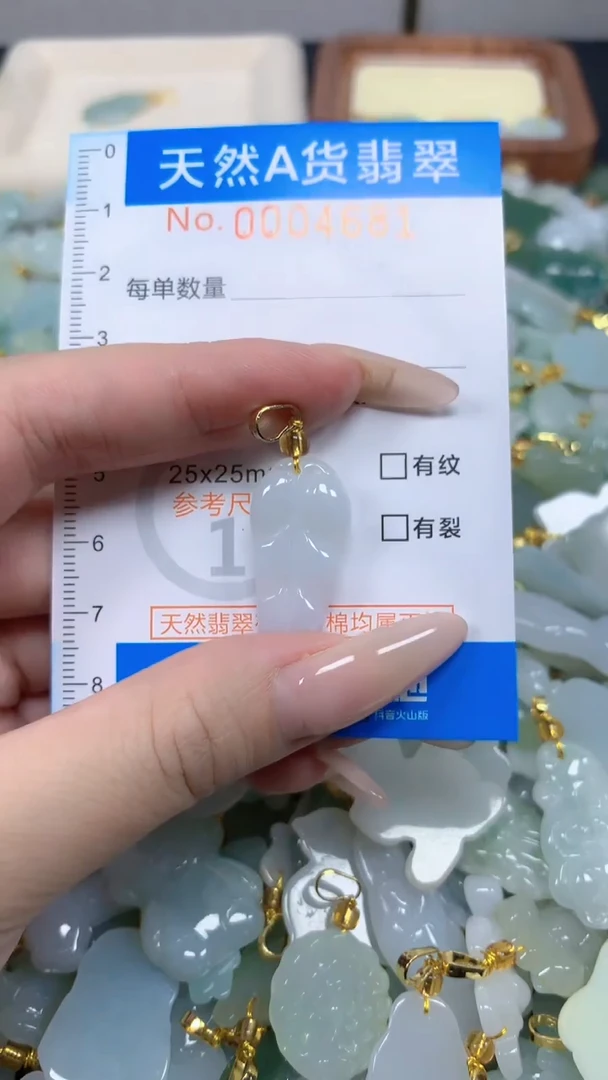 翡翠未镶嵌颈饰净货挂件-4681