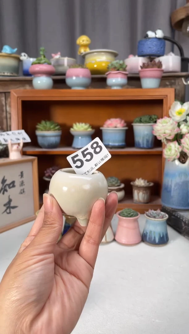 瓷片玛****多558知木小方花盆编号