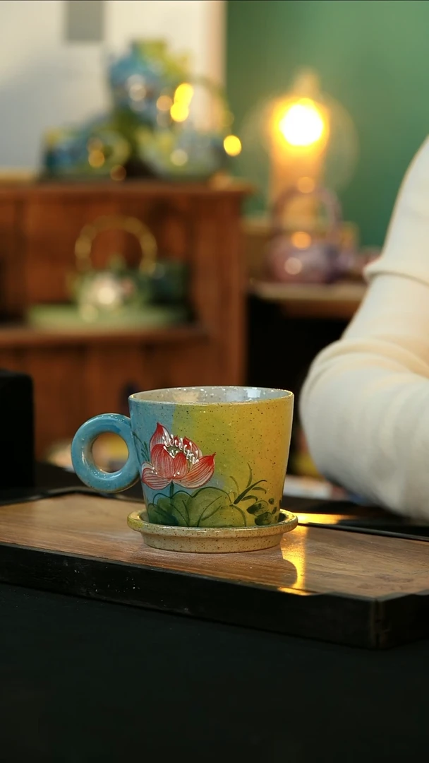 【闪购商品】杯手绘心瓷陶瓷浮力