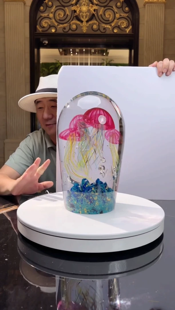 茶宠AJ1012081四头金红水母摆件