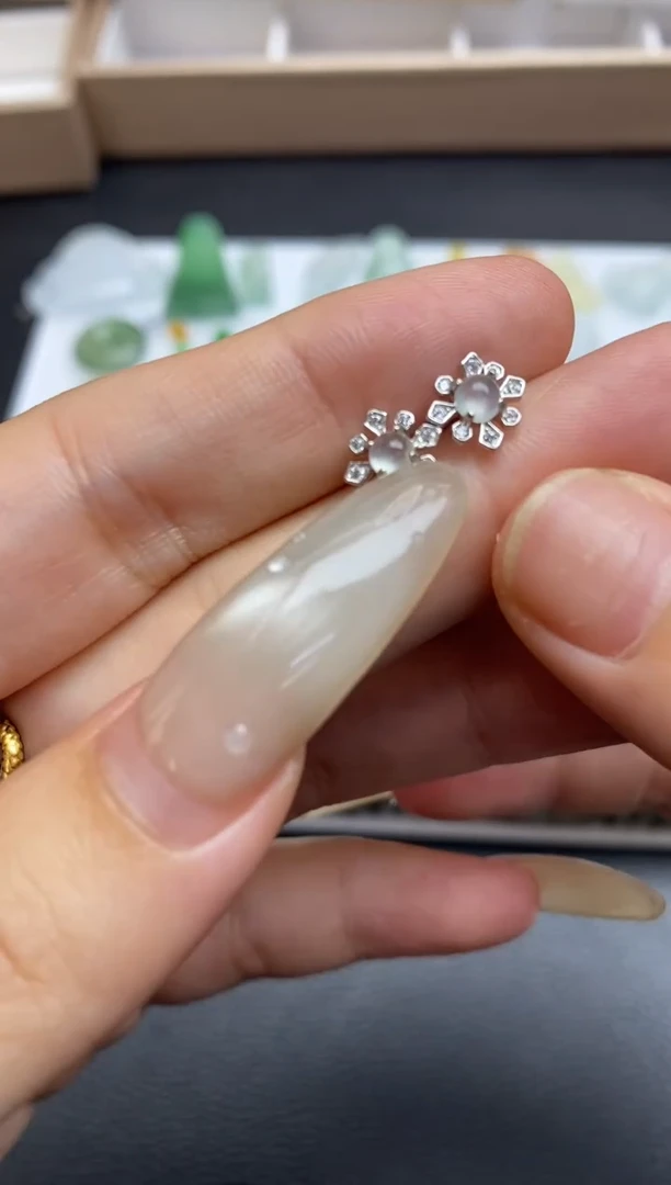 银S925镶嵌定制翡翠翡翠饰品~
