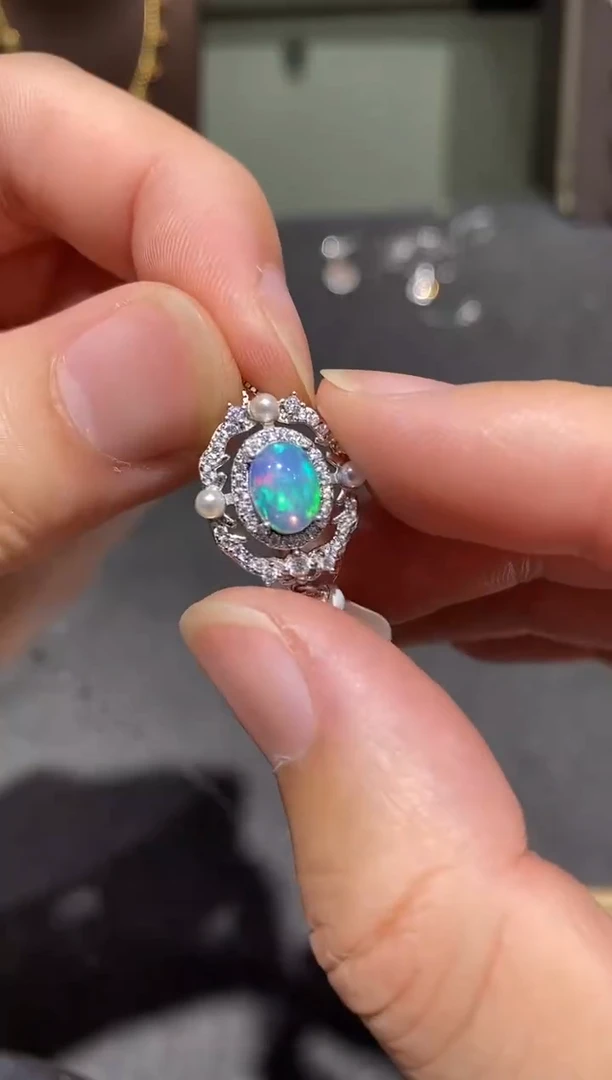 银S925镀金镶嵌欧泊吊坠(赠链)吊坠