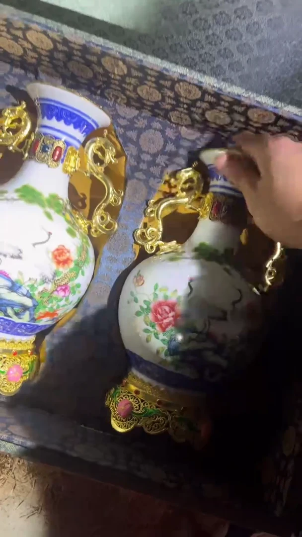 香榧木（1对大大双鹤瓶子链接）